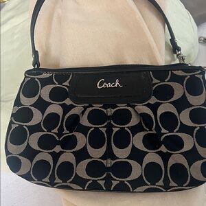 Coach Black and Cream Shoulder Bag